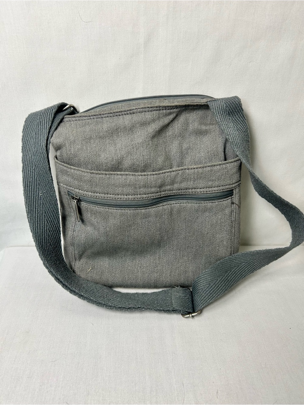 Gray Canvas Crossbody Bag for Men - Everyday Shoulder Bag thirty-one